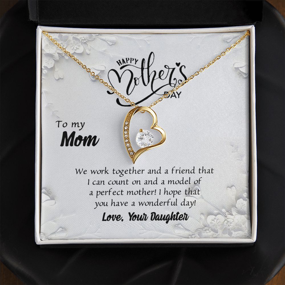 Mom Necklace Gifts for Mom from Daughter to Mom Gifts for Mothers Day from Daughter, To My Mom Necklace from Daughter to Mom Birthday Gifts Necklace with Message Card and Gift Box6 Forever Love Necklace