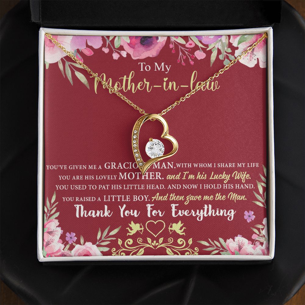 Mother in Law Necklace, Jewelry for Women, Future Mother in Law Gifts from Daughter in Law, Mother of Bride Gifts For Mother in Law, Birthday Gifts For Mother In Law From Daughter In Law7 Forever Love Necklace
