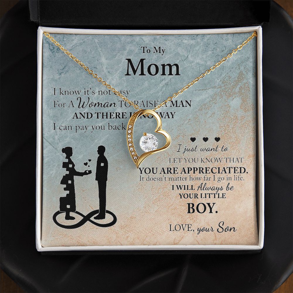 Mom Gift From Son To Mother Necklace Thoughtful Birthday Gift Sentimental Forever Love Necklace