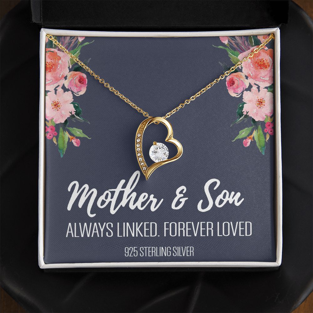 Gift For Mom From Son, Mother Son Gifts, Happy Mother's Day Necklace, Mom Gift Forever Love Necklace