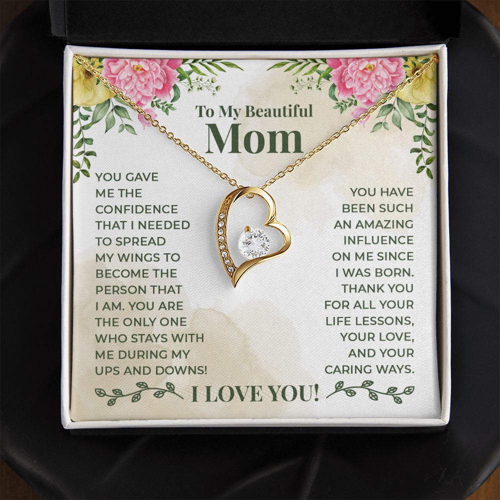 Mom Necklace Gifts for Mom from Daughter to Mom Gifts for Mothers Day from Daughter, To My Mom Necklace from Daughter to Mom Birthday Gifts Necklace with Message Card and Gift Box22 Forever Love Necklace