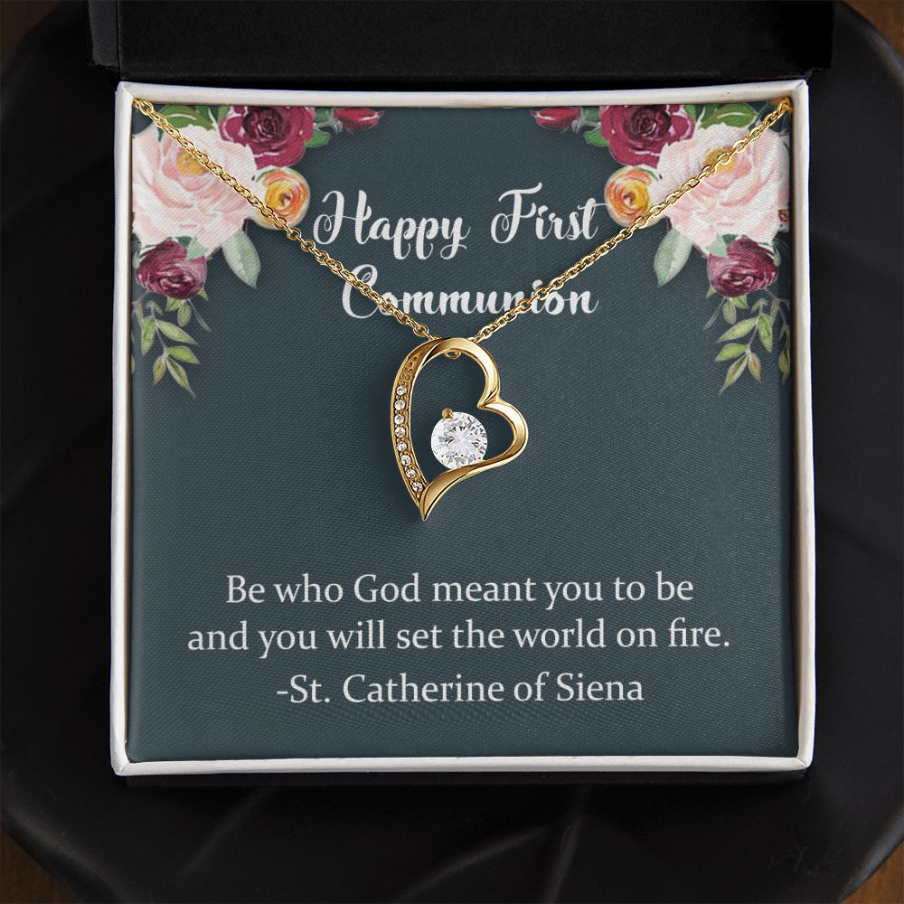 First Communion Necklace, First Communion Gift, First Holy Communion, 1st Communion, Gifts For Girl First Communion Congrats Graduation Pendants Gift For Daughter, Granddaughter, Niece Forever Love Necklace
