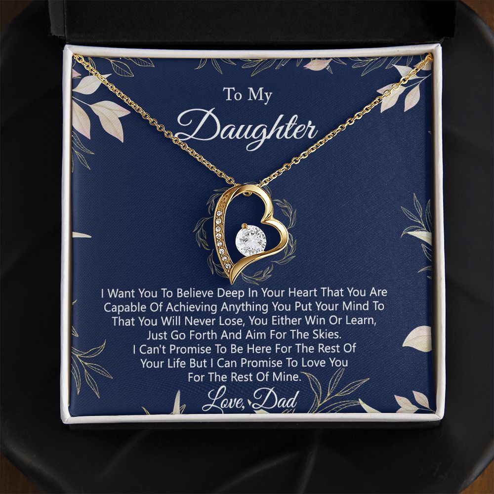 Gift For Daughter from Dad Daughter Father Necklace for Daughter Gift from Dad To My Daughter Necklace Daughters Birthday Christmas Jewelry Birthday Gifts for Women Girls Forever Love Necklace
