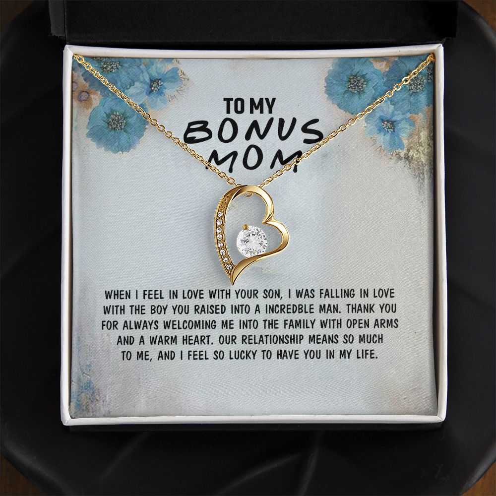 Mother Daughter Necklace as Daughter Gift from Mom, Mom Necklace as Christmas Gift for Mom from Son, Birthday Gift for Mother in Law Necklace, Bonus Mom Gifts for Step Mom Necklace4 Forever Love Necklace