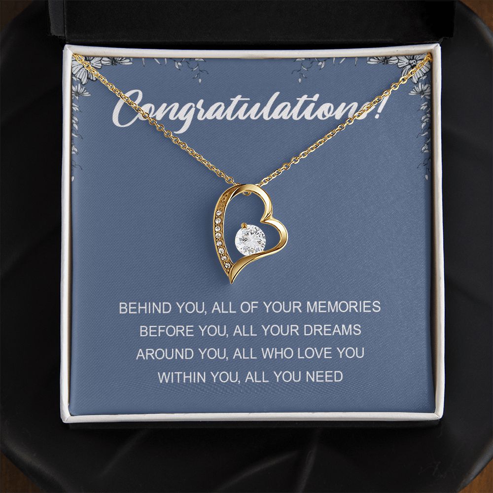 Graduation Gift Necklace for Girls College, High School, Love Knot Necklace Congrats Graduation Pendants Gift For Daughter, Granddaughter, Niece, Sister Forever Love Necklace