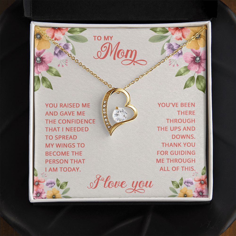 Mom Necklace Gifts for Mom from Daughter to Mom Gifts for Mothers Day from Daughter, To My Mom Necklace from Daughter to Mom Birthday Gifts Necklace with Message Card and Gift Box16 Forever Love Necklace