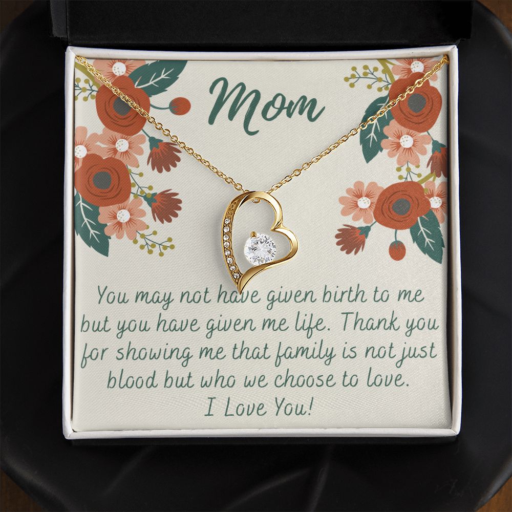 To My Mom Love Knot Necklace Gift for Stepmom Birthday Present Idea for Mother Forever Love Necklace