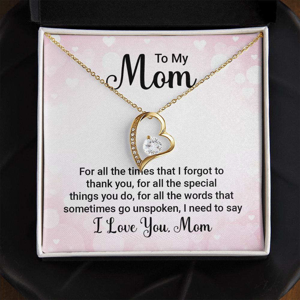 To My Mom Necklace, Gift For Mom, Mother's Day Gift from Daughter, Mom Jewelry Gift for Mothers Day, Birthday Gift for Mother, Moms Gift from Daughter Son, Necklace for Mom Mother 23 Forever Love Necklace