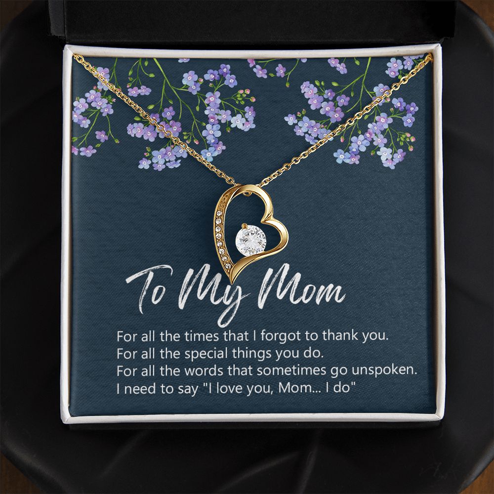 To My Mom Necklace Jewelry Gift, Birthday Gift For Mom, Mother's Day Gift For Mom, Message Card Jewelry Gift For Mom, Meaningful Mom Gift Forever Love Necklace