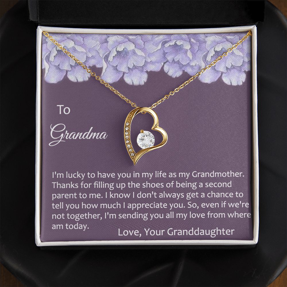 To My Grandma Necklace, Gift for Grandmother Necklace, Mothers Day Gift For Grandma Nana, Grandma Jewelry From Grandchildren GrandKids , Jewelry Box Gift For Grandma Grandmother21 Forever Love Necklace