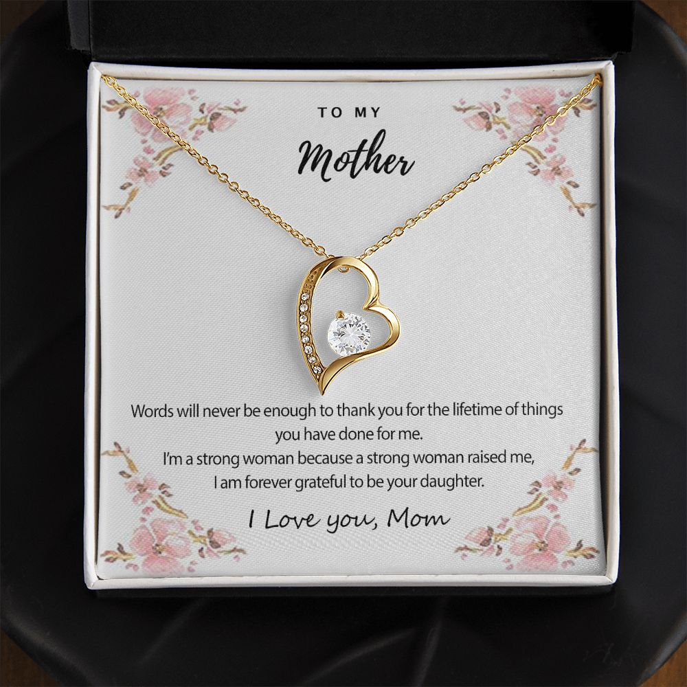 Mom Necklace Gifts for Mom from Daughter to Mom Gifts for Mothers Day from Daughter, To My Mom Necklace from Daughter to Mom Birthday Gifts Necklace with Message Card and Gift Box2226 Forever Love Necklace