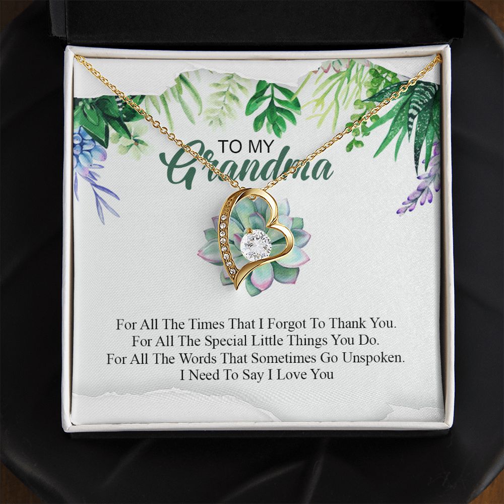 To My Grandma Necklace, Gift for Grandmother Necklace, Mothers Day Gift For Grandma Nana, Grandma Jewelry From Grandchildren GrandKids , Jewelry Box Gift For Grandma Grandmother19 Forever Love Necklace