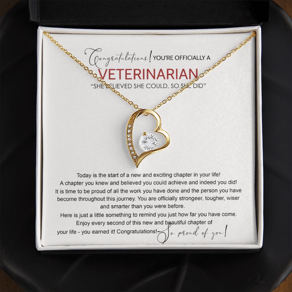 Veterinarian Graduation Gift Necklace, Doctor of Veterinary Medicine Degree Graduation Gifts Necklace Congrats Graduation Pendants Veterinarian Necklace Gift For Her Daughter Granddaughter Forever Love Necklace