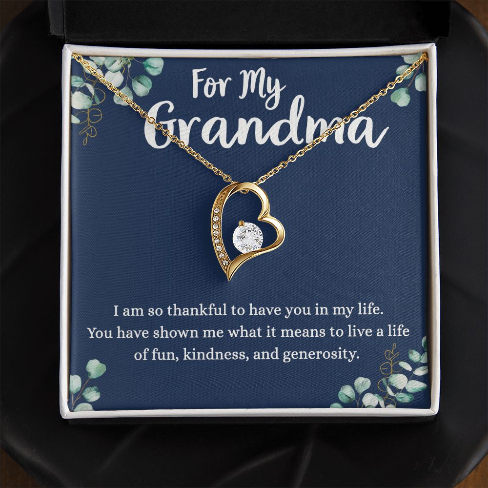 To My Grandma Necklace, Gift for Grandmother Necklace, Mothers Day Gift For Grandma Nana, Grandma Jewelry From Grandchildren GrandKids , Jewelry Box Gift For Grandma Grandmother4 Forever Love Necklace
