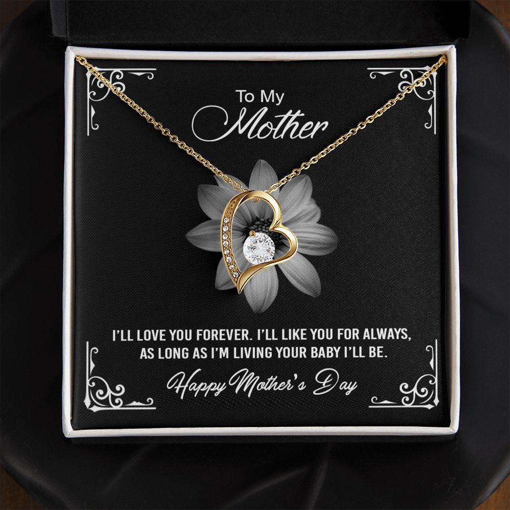 Mom Necklace Gifts for Mom from Daughter to Mom Gifts for Mothers Day from Daughter, To My Mom Necklace from Daughter to Mom Birthday Gifts Necklace with Message Card and Gift Box2247 Forever Love Necklace