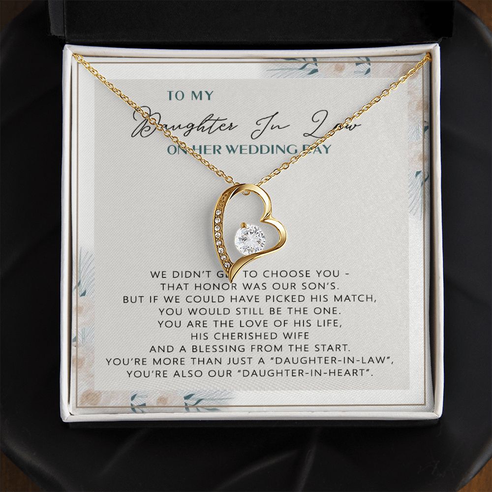 Wedding Gift From mother On Wedding Day To My Daughter-in-law Wedding Day Forever Love Necklace