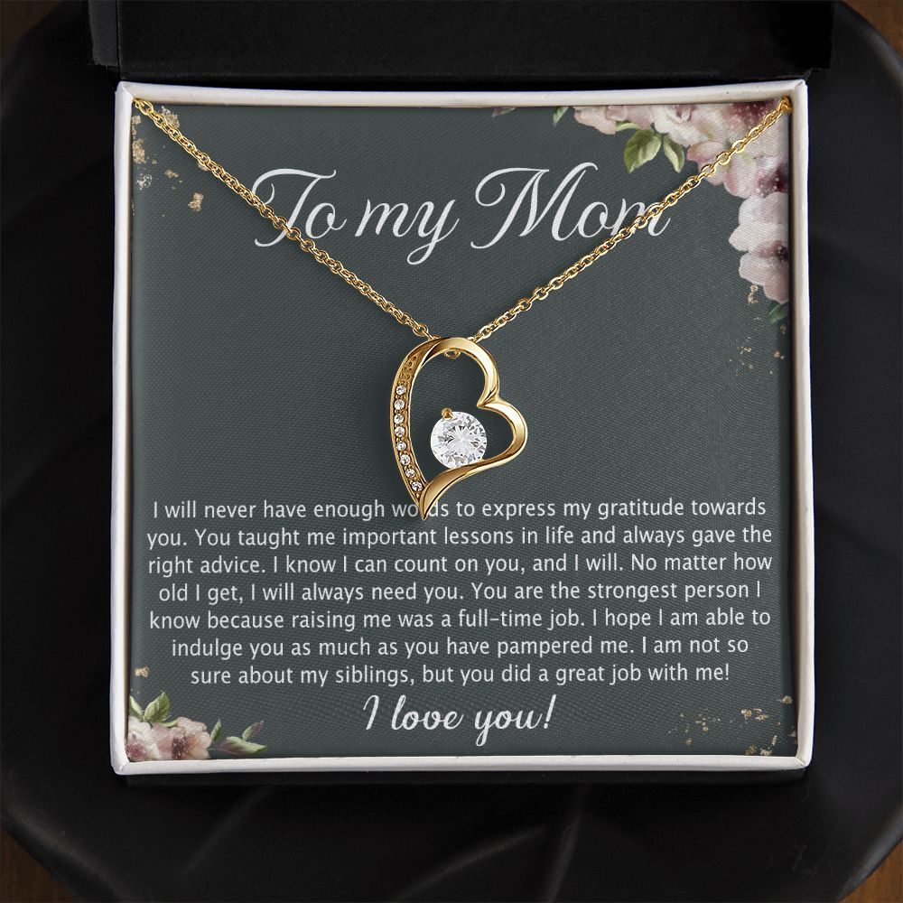To My Mother Mom Best Friend In Law Bonus Step For Mother Day Birthday Wedding Engagement From Son Daughter Step In Law Necklace Gift Forever Love Necklace