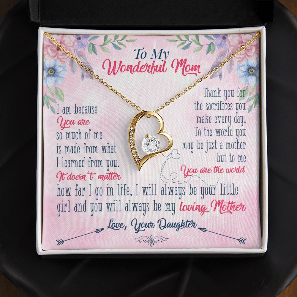 To My Wonderful Mom Necklace Pendant Gift From Daughter Necklace Gift For To Mom Happy Mother's Day Mother In Law Gift On Birthday Anniversary Gift 30821 Forever Love Necklace