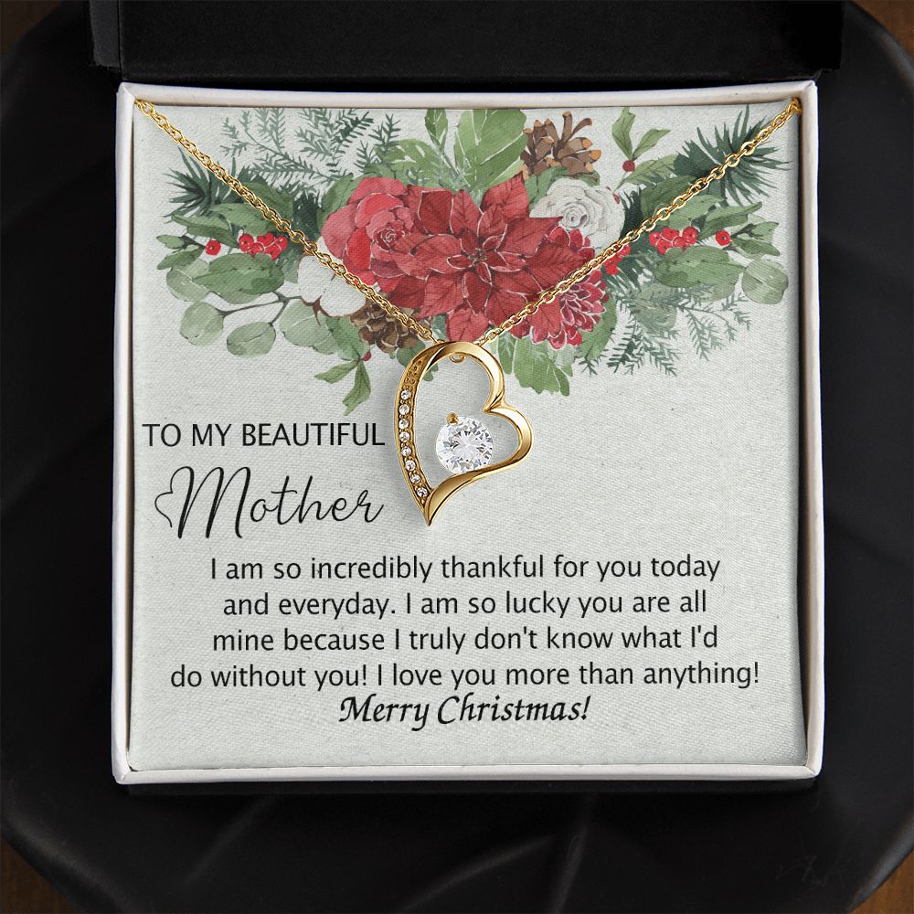 To My Mother Necklace from Daughter Pendant for Mom Christmas Pendant Inspirational Gift from Son to Mom Personalized Necklace Gift for Mother Fiance Christmas Present from Child 301 Forever Love Necklace