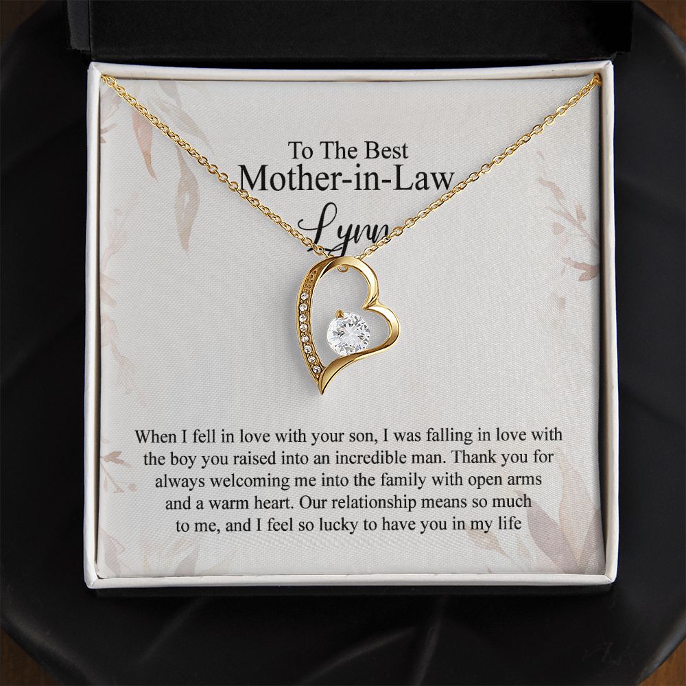 Mother in Law Necklace, Jewelry for Women, Future Mother in Law Gifts from Daughter in Law, Mother of Bride Gifts For Mother in Law, Birthday Gifts For Mother In Law From Daughter In Law4 Forever Love Necklace