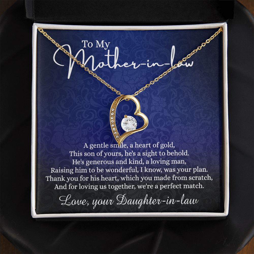 To My Mother in Law Necklace, Mother in Law Gift, Necklace for Mother in Law Jewelry Gift to My Mother-in-law on Wedding Day Mother's day gift for Mother in Law Birthday gift Forever Love Necklace