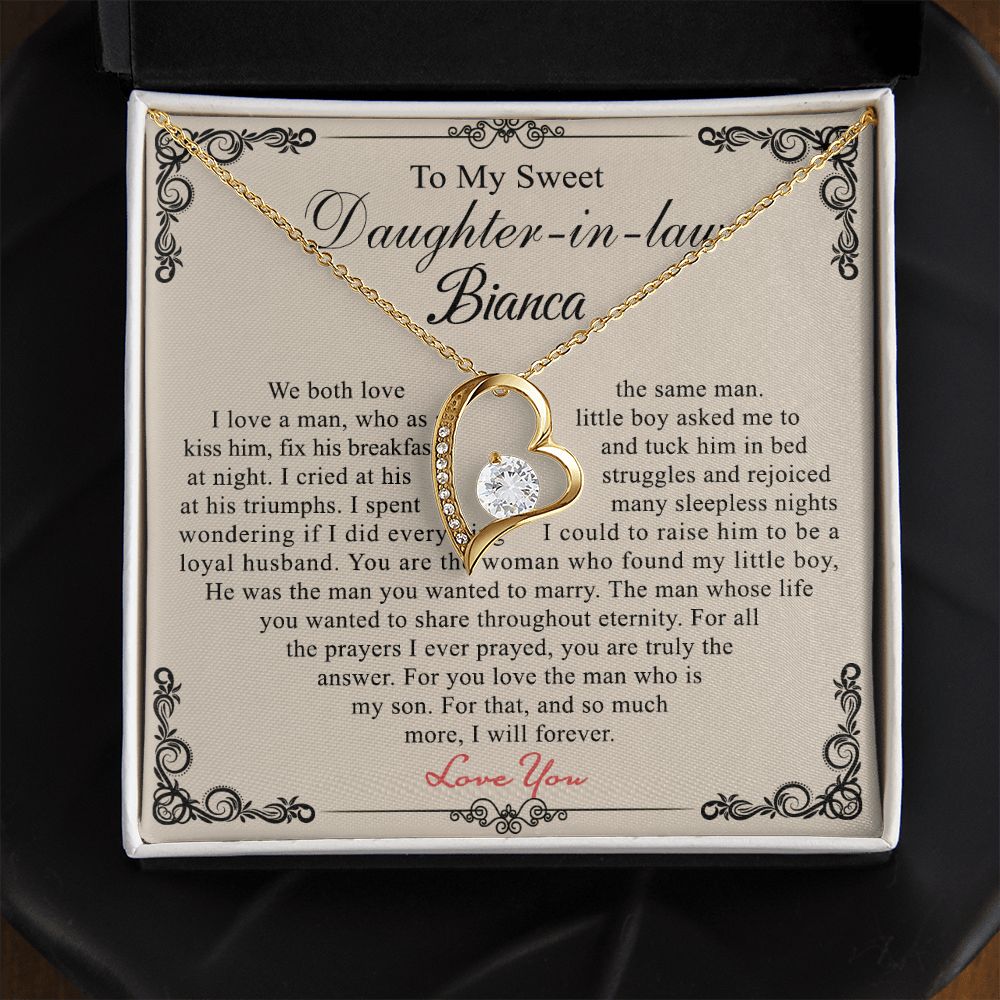 Daughter In Law Gifts Ideas, Daughter In Law Necklace, Gifts For Future Daughter In Law, Daughter In Law Birthday Gifts, Daughter-in-law Gifts From Mother In Law, Birthday Gifts For Daughter4 Forever Love Necklace