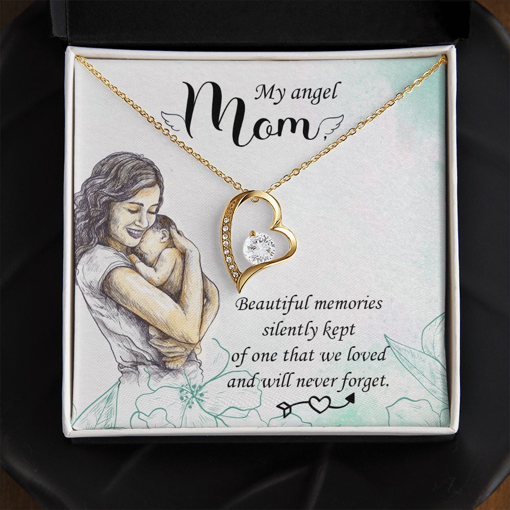 To My Mom Mother My Angel Necklace Pendant Gift From Daughter Beautiful Memories With Message Card Gift For Mom Forever Love Necklace