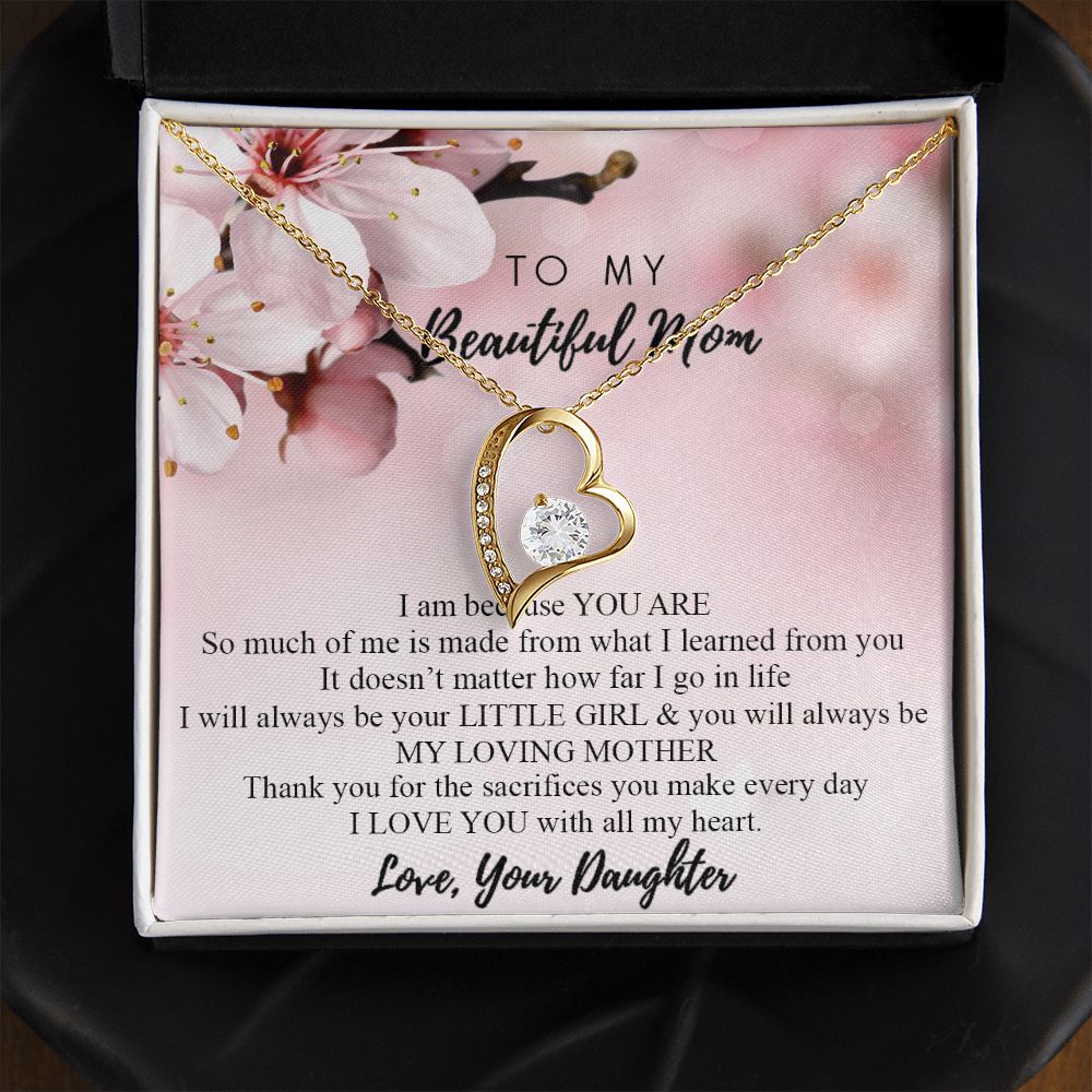 Mom Necklace Gifts for Mom from Daughter to Mom Gifts for Mothers Day from Daughter, To My Mom Necklace from Daughter to Mom Birthday Gifts Necklace with Message Card and Gift Box2246 Forever Love Necklace