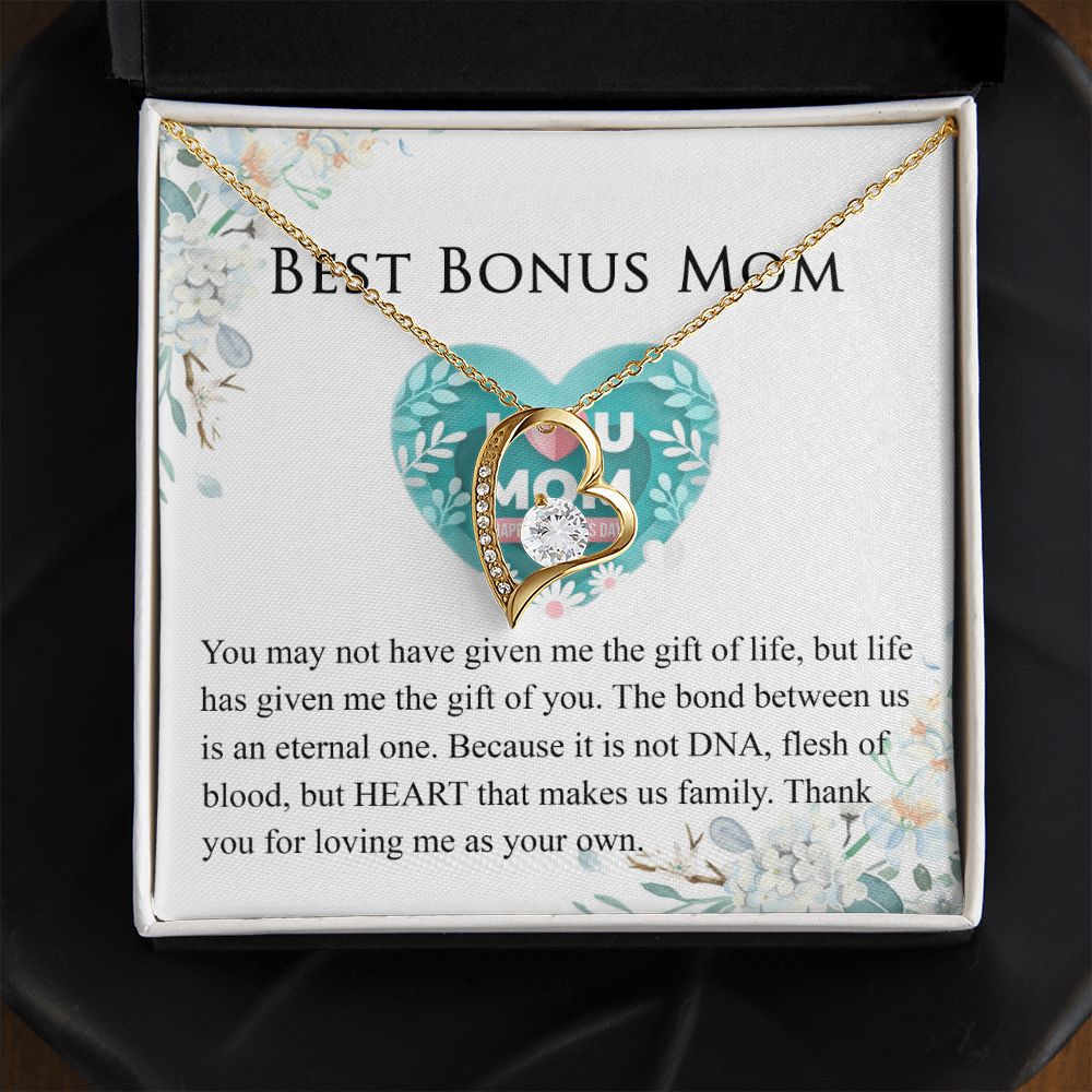 Mother Daughter Necklace as Daughter Gift from Mom, Mom Necklace as Christmas Gift for Mom from Son, Birthday Gift for Mother in Law Necklace, Bonus Mom Gifts for Step Mom Necklace Forever Love Necklace