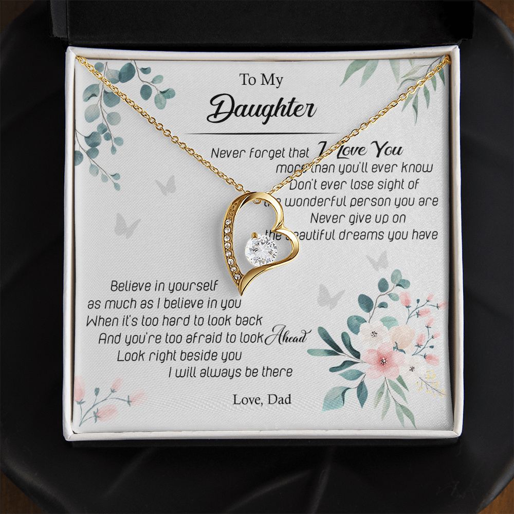 Jewelry Pendant Present for Daughter, To My Daughter Gift Necklace from Mom, Mother Daughter Gift Ideas, Birthday Christmas Gift Graduation Gifts for Daughters, Mother and Daughter Necklace 20 Forever Love Necklace