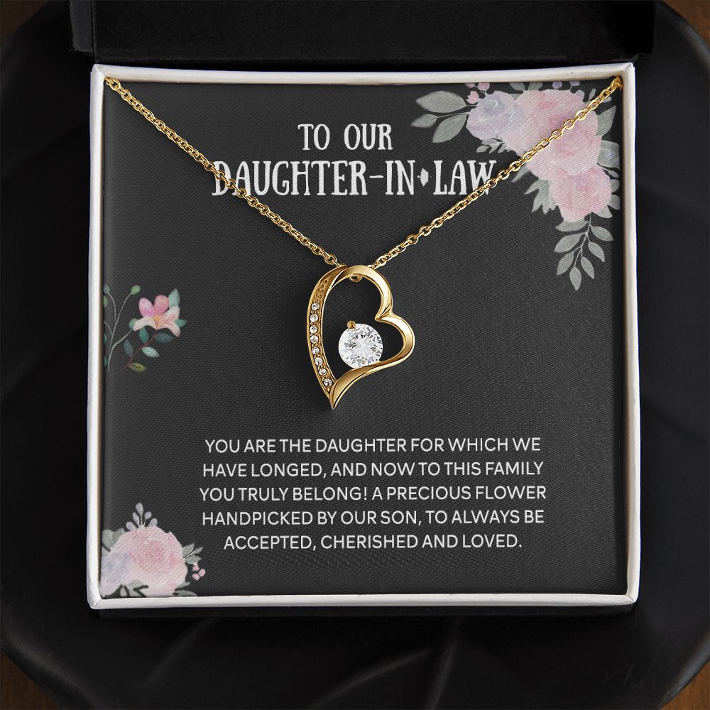 To Our Daughter-in-law Necklace from Mother-in-law Daughter-in-law Birthday Gift Forever Love Necklace