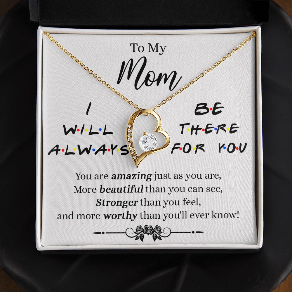Mother Daughter Necklace Gifts For Mom Birthday Christmas Mothers Day Present To My Mom Jewelry Pendant Message Card Gift Box Forever Love Necklace