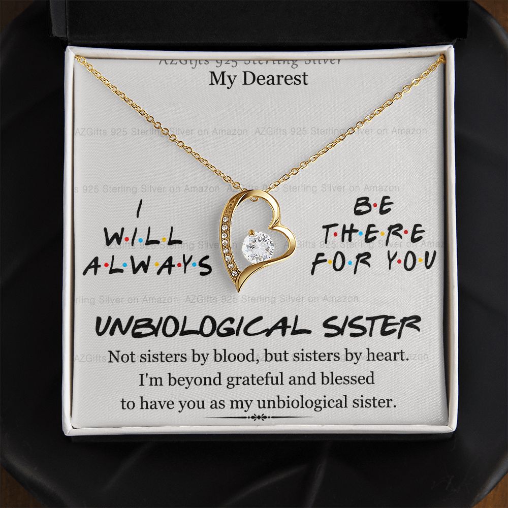 To My Unbiological Sister Necklace Pendant Gift for Soul Sister Unbiological Sister Gift for Women Girls My Unbiological Sister Jewelry Birthday Gift Idea 301 Forever Love Necklace