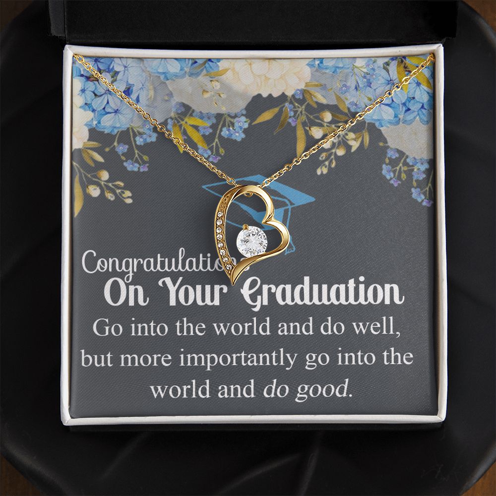 Graduation Gift Necklace For Girls, Graduation Jewelry, College, High School Congrats Graduation Pendants Gift For Daughter, Granddaughter, Niece, Sister Forever Love Necklace