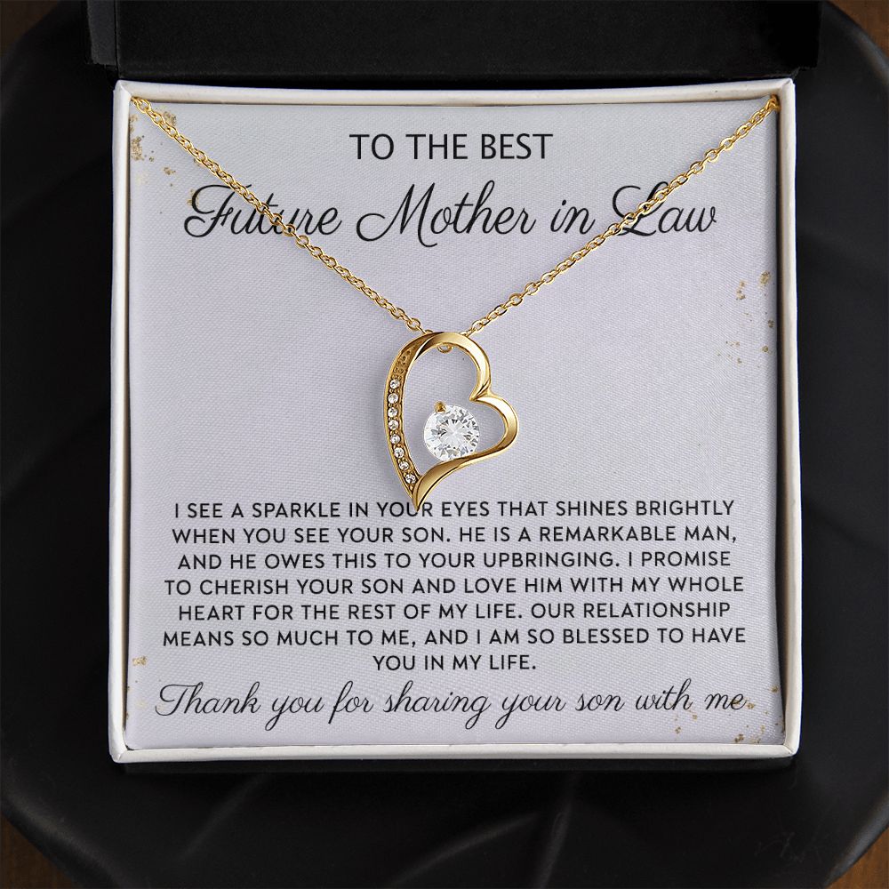 Gift to MIL Mother of the Groom Gift From Bride Wedding Gift Pendants from Bride Gifts for Mom Mother of the Bride Necklace Unique Groom Mom Forever Love Necklace