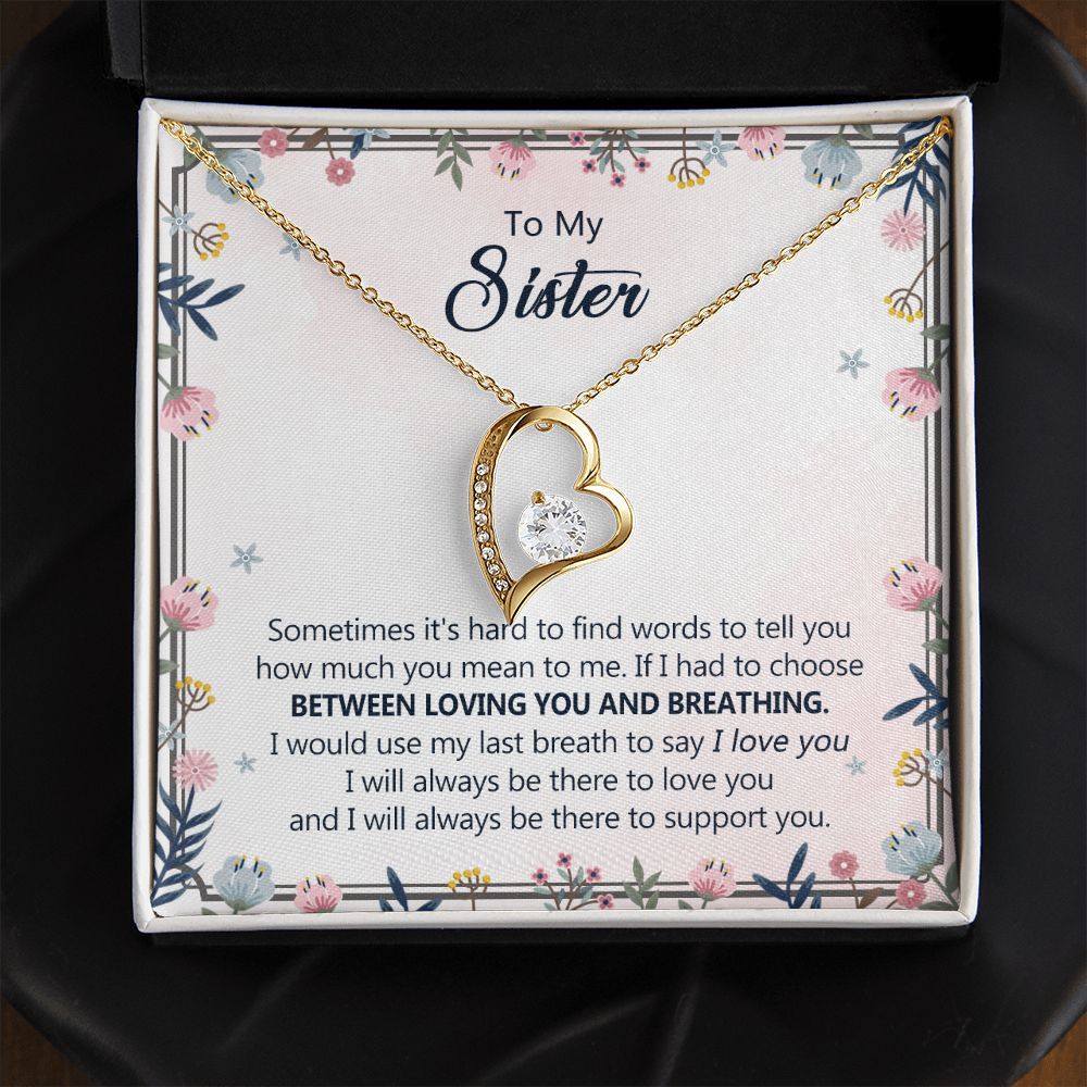 To My Sister Necklace Pendant Inspirational Jewelry For Women Teen Girl Family and Friendship Gifts Sisters Gifts Idea Sister Jewelry Necklace for Sisters Sentimental Gifts for Sister 301 Forever Love Necklace