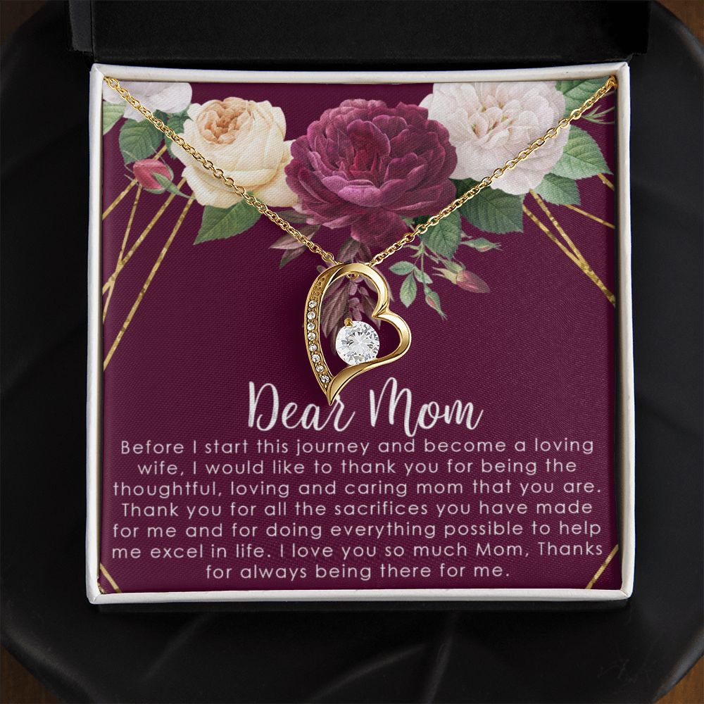To My Mom Necklace, Gift For Mom, Mother's Day Gift from Daughter, Mom Jewelry Gift for Mothers Day, Birthday Gift for Mother, Moms Gift from Daughter Son, Necklace for Mom Mother2 Forever Love Necklace