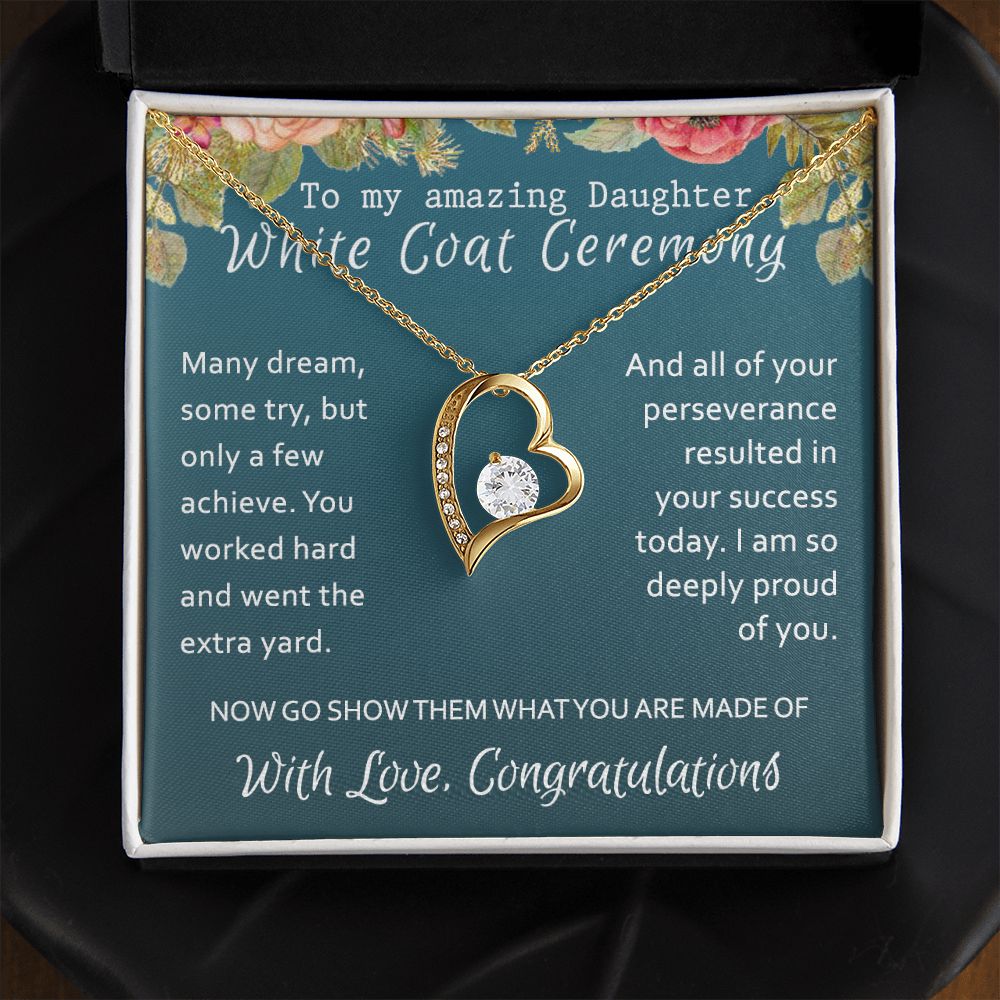 White Coat Ceremony Gift Necklace Medical School Graduation Student Ceremony New Doctor Graduation Gift For Doctor Residency Gifts Necklace For Girl, Pendant For for Her Daughter Sister Forever Love Necklace