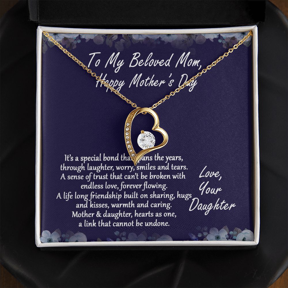 Mom Necklace Gifts for Mom from Daughter to Mom Gifts for Mothers Day from Daughter, To My Mom Necklace from Daughter to Mom Birthday Gifts Necklace with Message Card and Gift Box2232 Forever Love Necklace