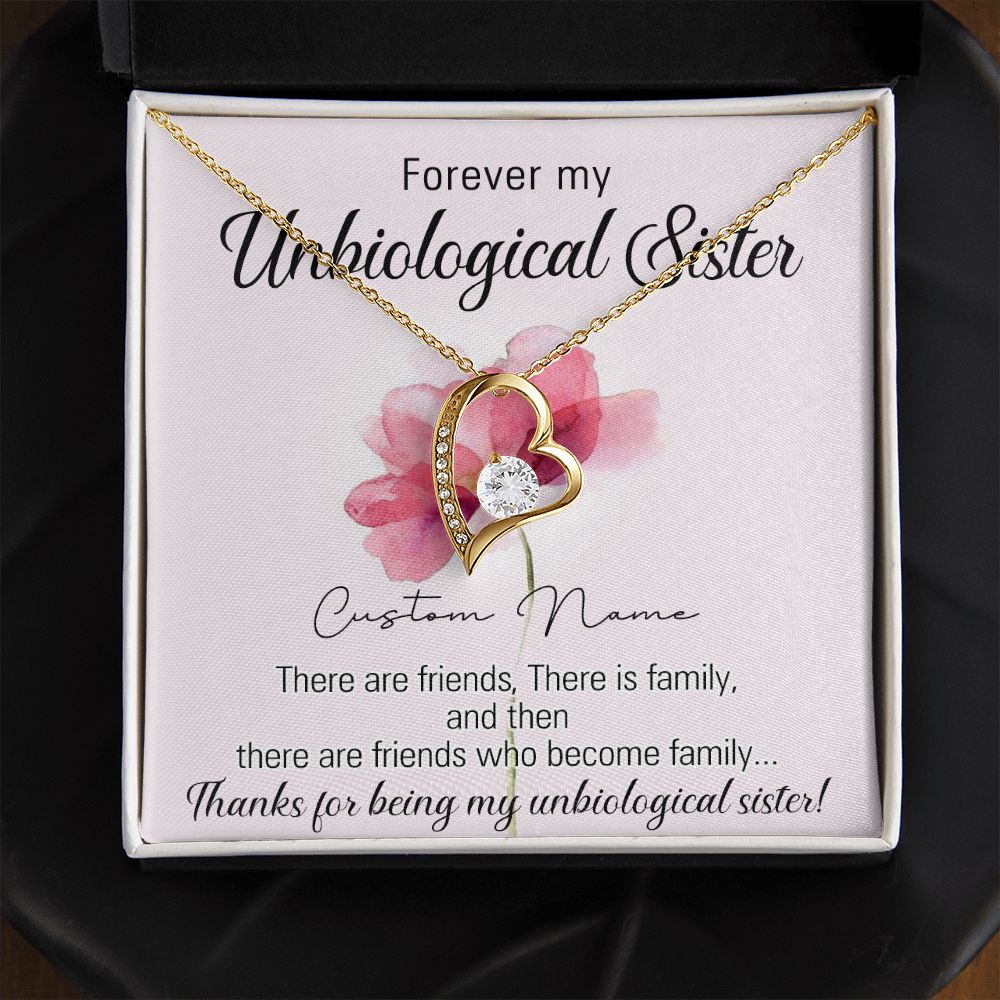 To My Unbiological Sister Necklace for Soul Sister Gift for Big Little Sorority Sister in Law Necklace for Sister Gift Tribe Jewelry Birthday Gift Idea for Best Friend 301 Forever Love Necklace