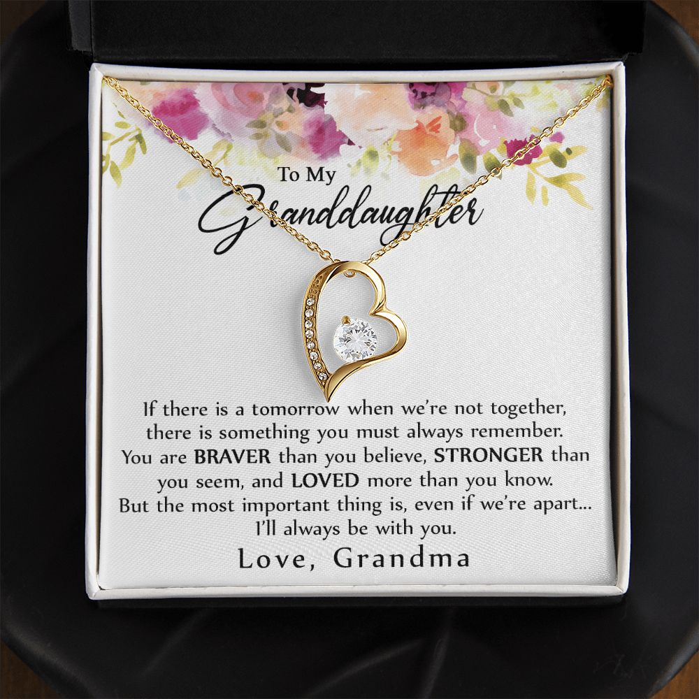 To My Granddaughter Love Knot Necklace, Graduation Gift For Girl From Grandma Forever Love Necklace