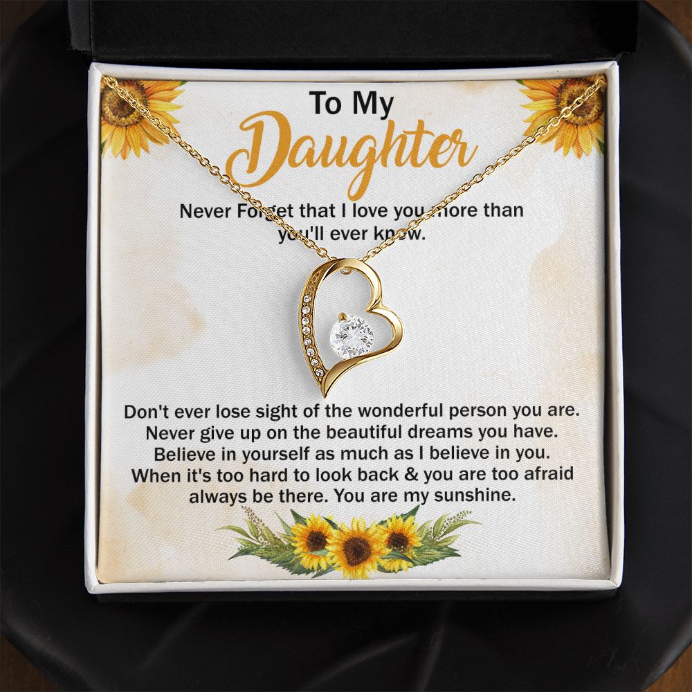 Jewelry Pendant Present for Daughter, To My Daughter Gift Necklace from Mom, Mother Daughter Gift Ideas, Birthday Christmas Gift Graduation Gifts for Daughters, Mother and Daughter Necklace 11 Forever Love Necklace