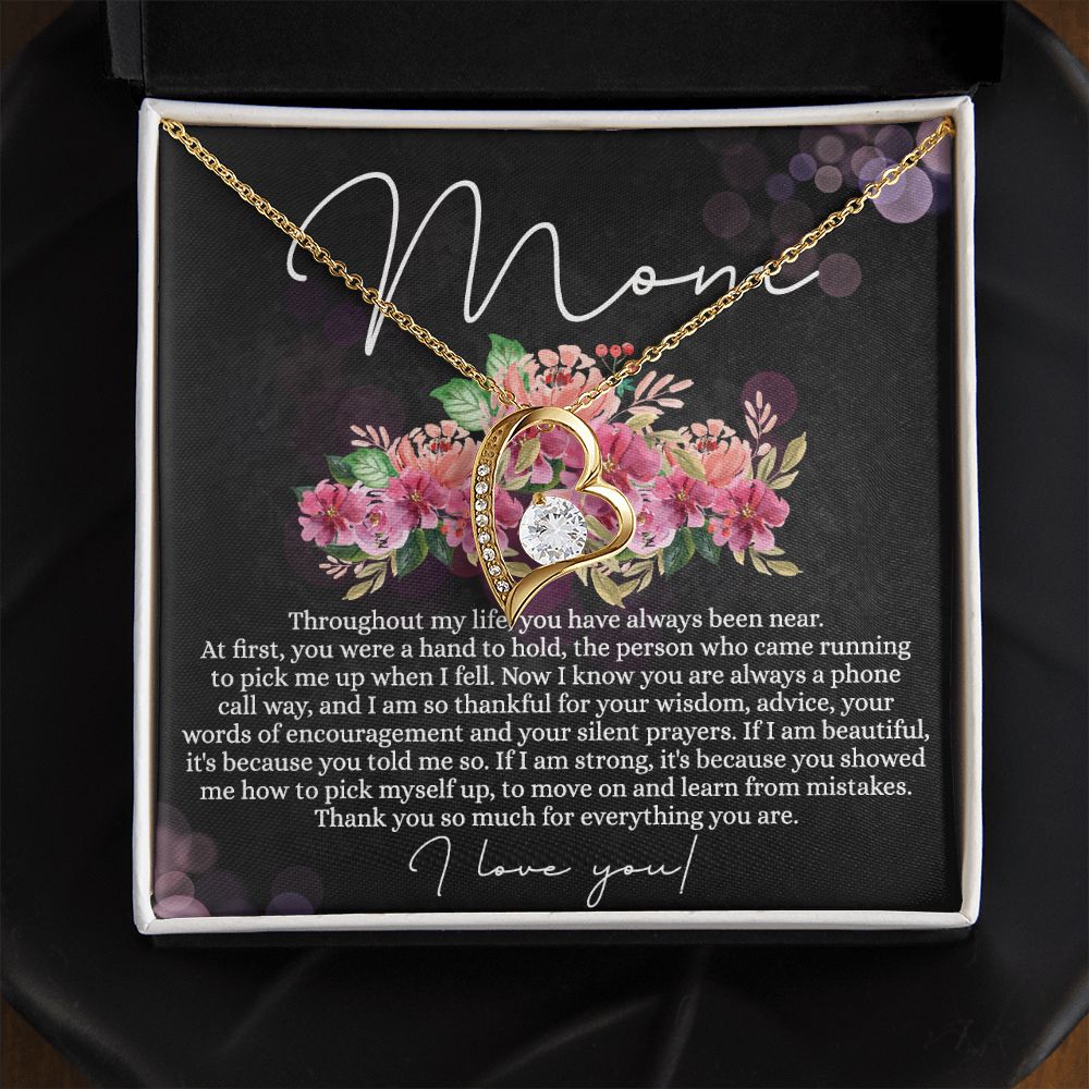 To My Mom Necklace, Mom Gifts, Mom Jewelry Box, Necklace for Mom, Gifts for Mom, Mother's Day Necklace Jewelry Gift For Mom, Birthday Gift For Mom, Thank you Mom Gift Forever Love Necklace