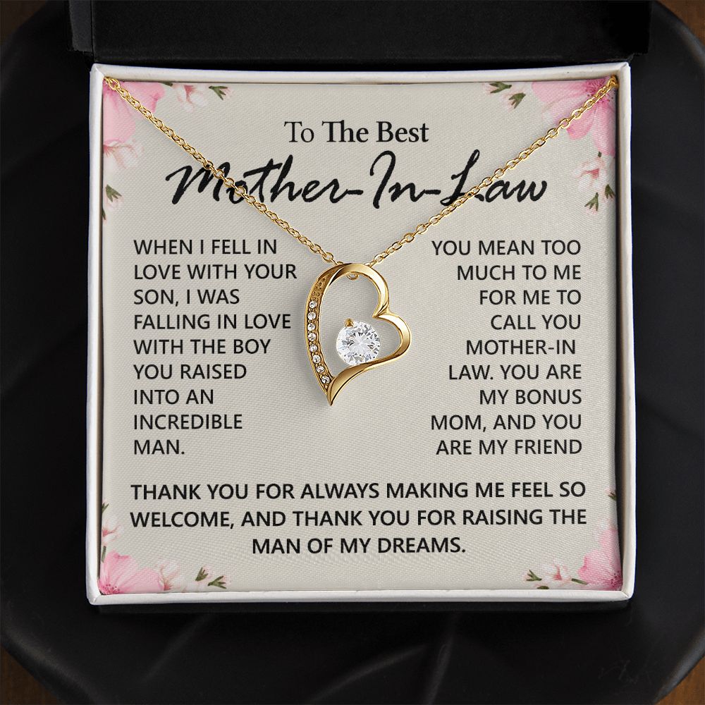 Mother in Law Necklace, Jewelry for Women, Future Mother in Law Gifts from Daughter in Law, Mother of Bride Gifts For Mother in Law, Birthday Gifts For Mother In Law From Daughter In Law12 Forever Love Necklace