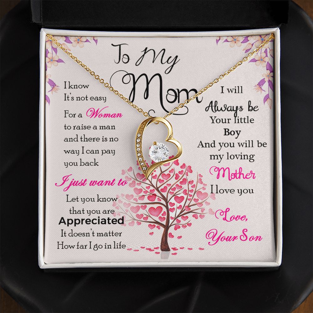 To My Mom Necklace Pendant Gift From Son I Know It's Not Easy For A Woman Necklace For To Mom Happy Mothers Day Mother In Law Gift On Birthday Anniversary Gift 30821 Forever Love Necklace