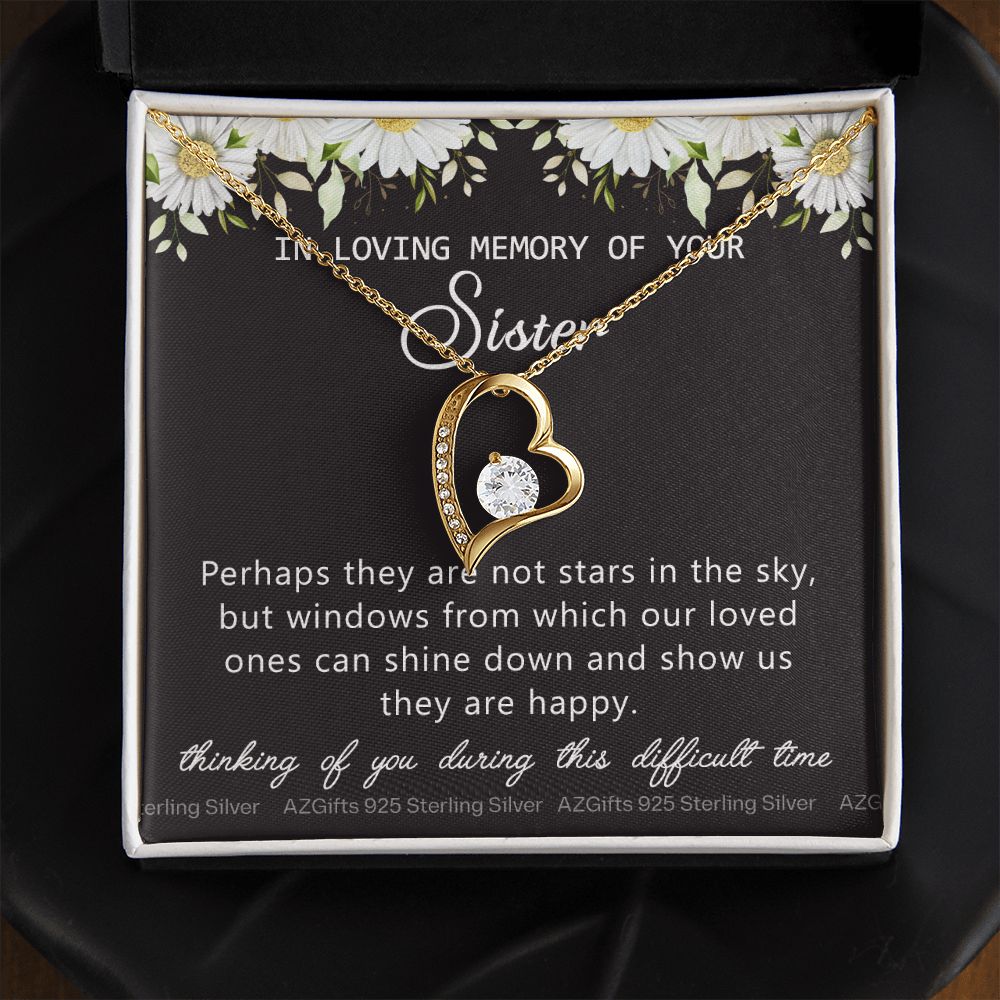 Loss Of Sister Necklace Gift, Sympathy Loss Of Sister, Sympathy Gift Box, Loss Of Sister Necklace, Loss Of Sister, Loss Of Sister Gift, Condolence Gifts, Remembrance Necklace for Women Forever Love Necklace
