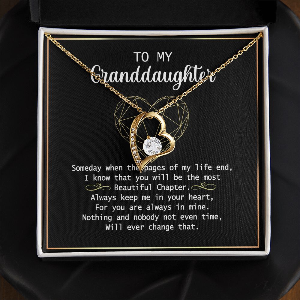 To my Granddaughter Necklace Gift For Granddaughter Birthday Congrats Graduation Forever Love Necklace