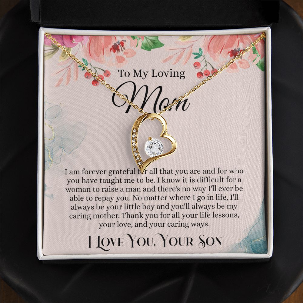 To My Loving Mom Necklace, Mom Gift From Son, Mom Necklace, Gift For Mom From Son, Mom Mother's Day Gift From Son, Mom Birthday Gift From Son, To My Mom Gift, Necklace for Women Forever Love Necklace