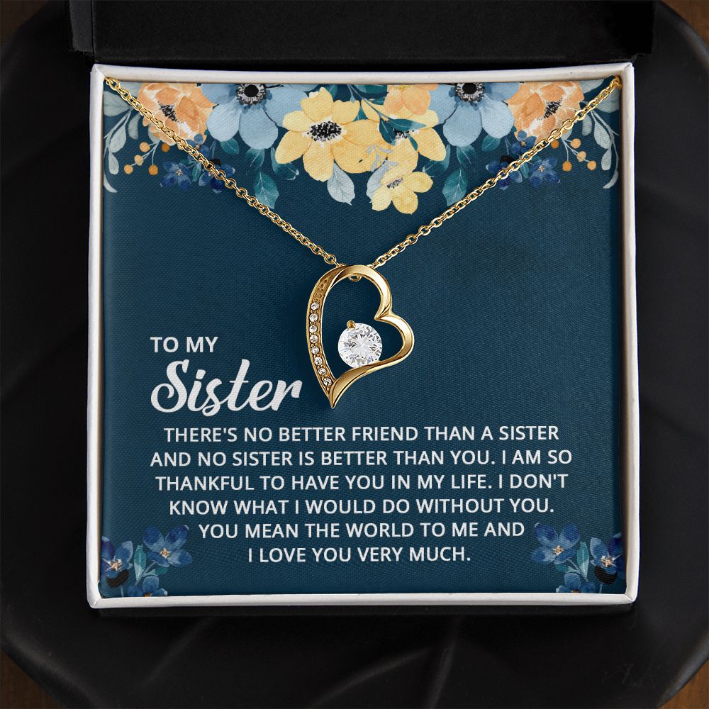 To My Sister - I don't know what I would do without you Forever Love Necklace
