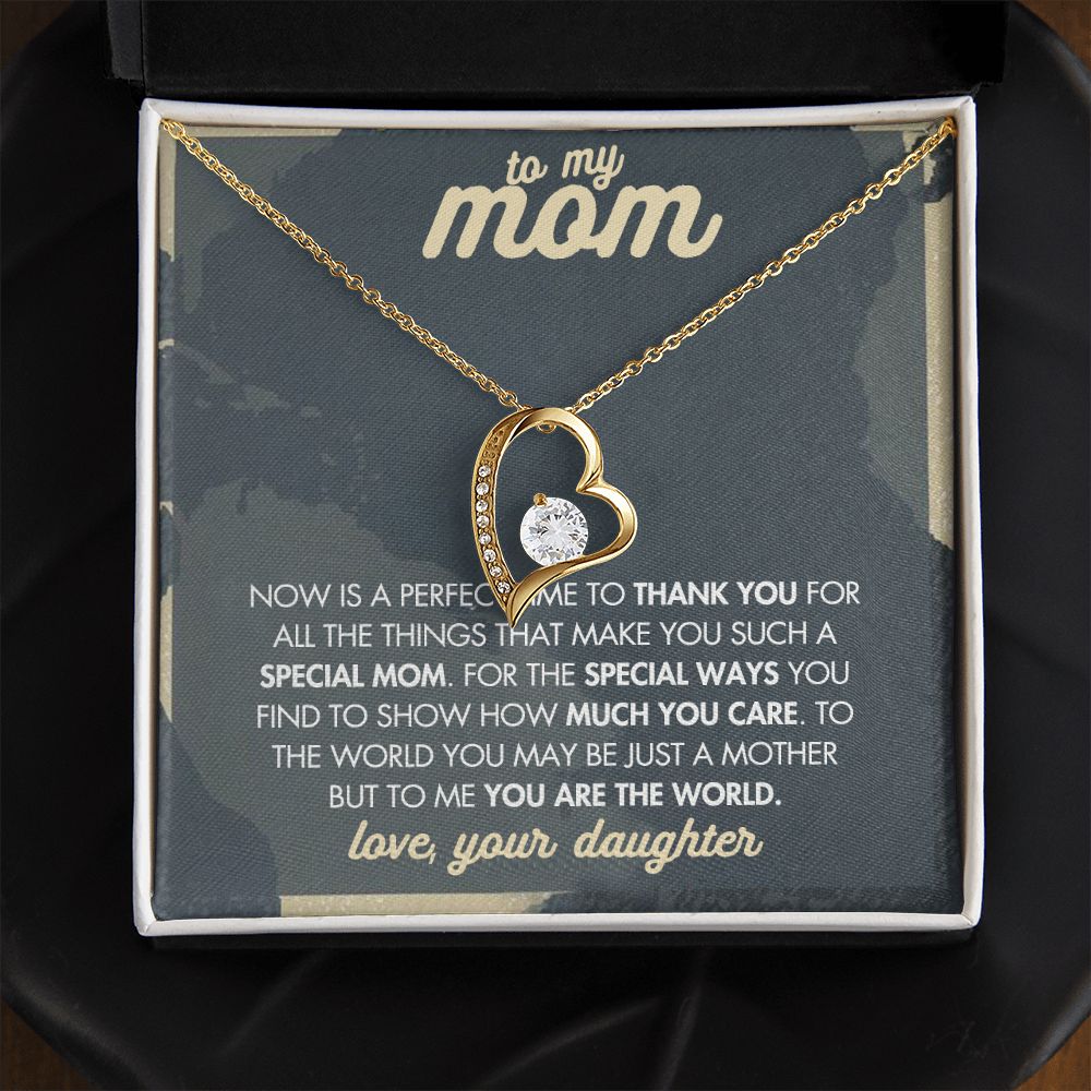 Mom Necklace Gifts for Mom from Daughter to Mom Gifts for Mothers Day from Daughter, To My Mom Necklace from Daughter to Mom Birthday Gifts Necklace with Message Card and Gift Box2237 Forever Love Necklace